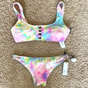 Two piece tie die swim suit